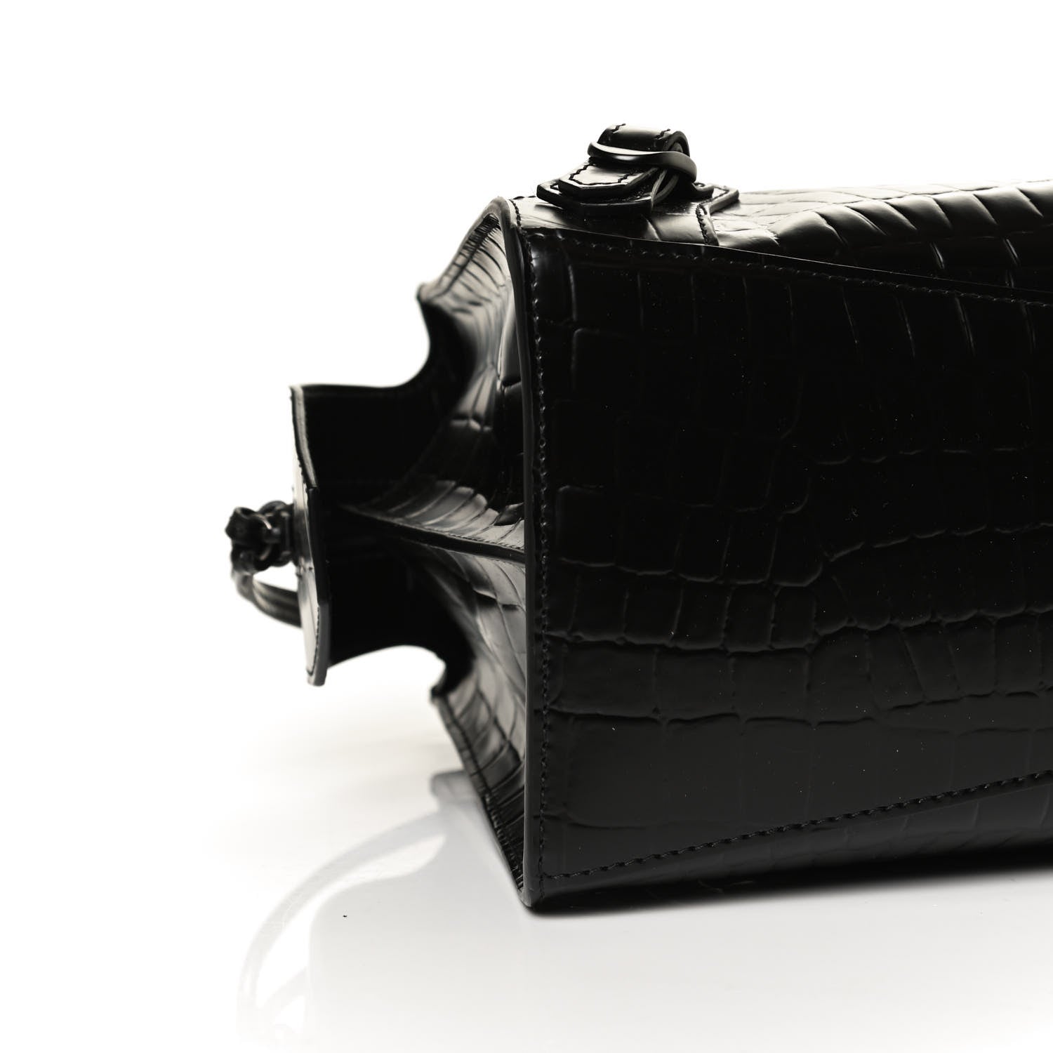 Balenciaga Semi Shiny Calfskin Crocodile Embossed Neo Classic Black Hardware S City Black 8 of 9