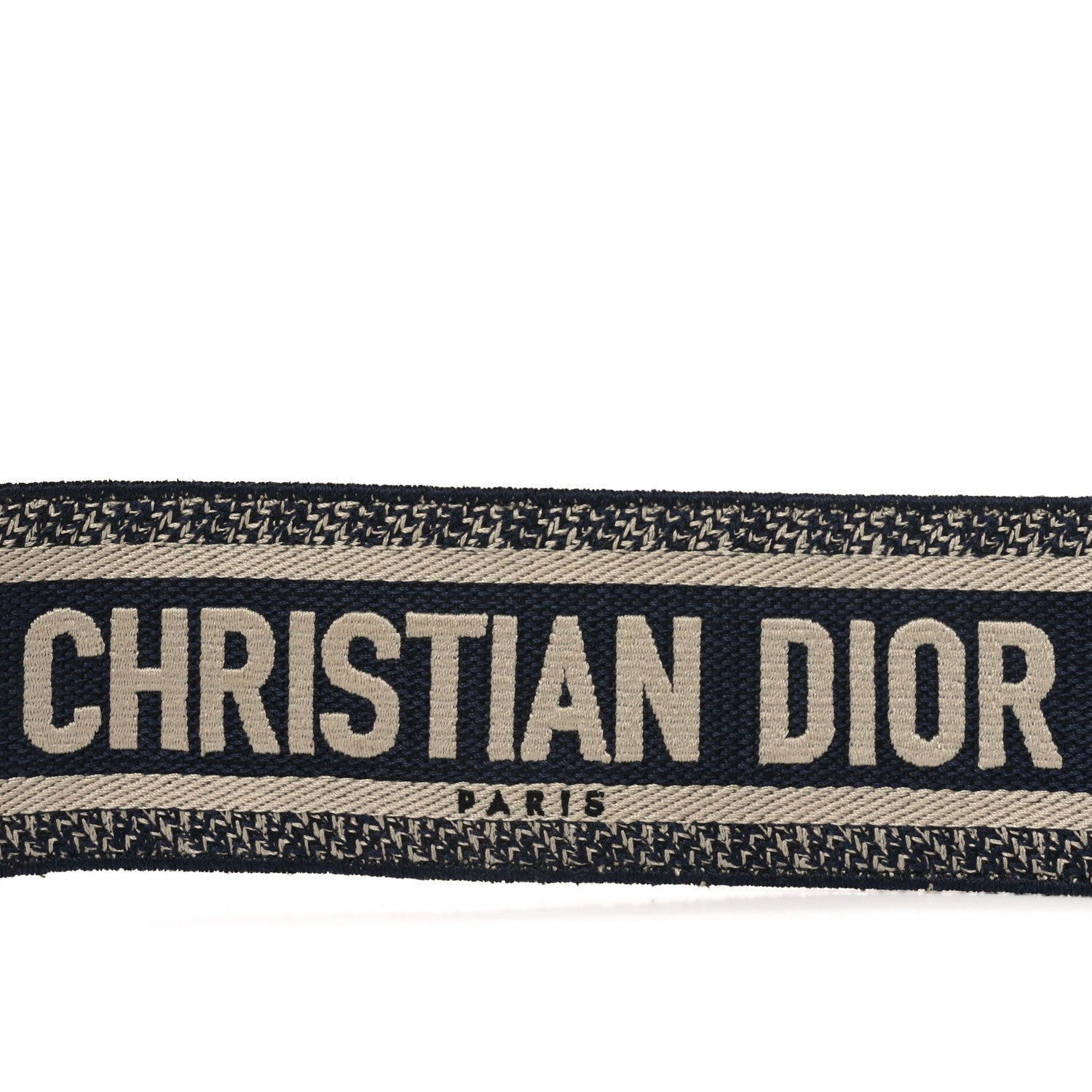 Christian Dior Canvas Embroidered Shoulder Strap Blue 3 of 4