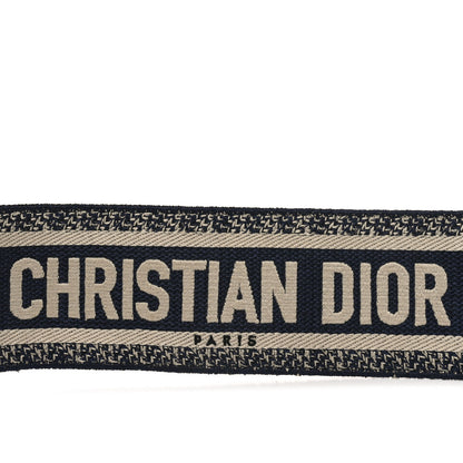 Christian Dior Canvas Embroidered Shoulder Strap Blue 3 of 4