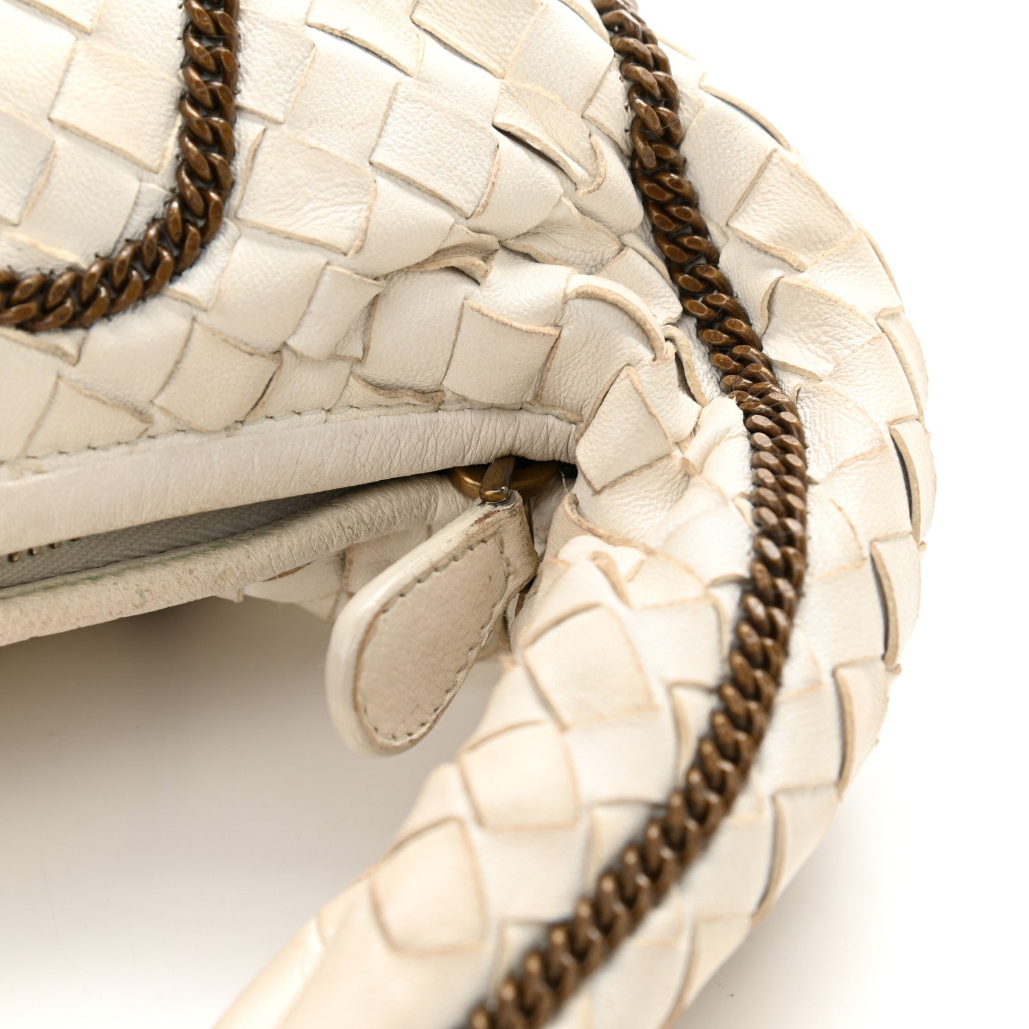Bottega Veneta Nappa Intrecciato Medium Veneta Chain Hobo White 12 of 12