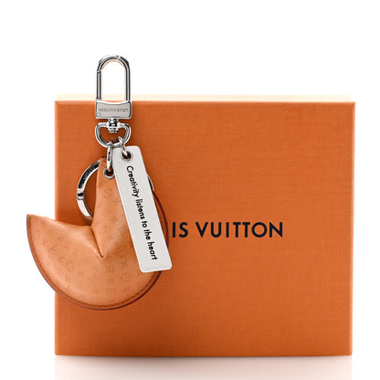 Louis Vuitton Calfskin Monogram Printed LV Fortune Cookie Bag Charm Key Holder Brown 5 of 5