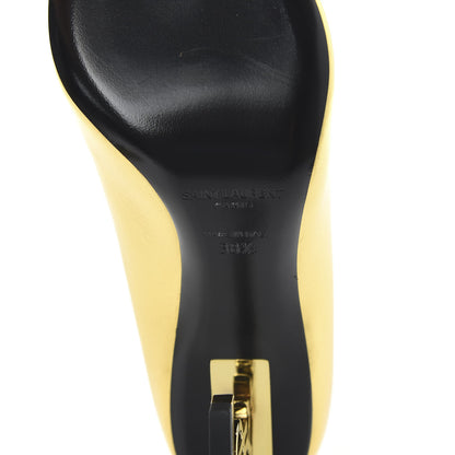 Saint Laurent Calfskin Opyum 85 Pumps 38.5 Gold 6 of 9