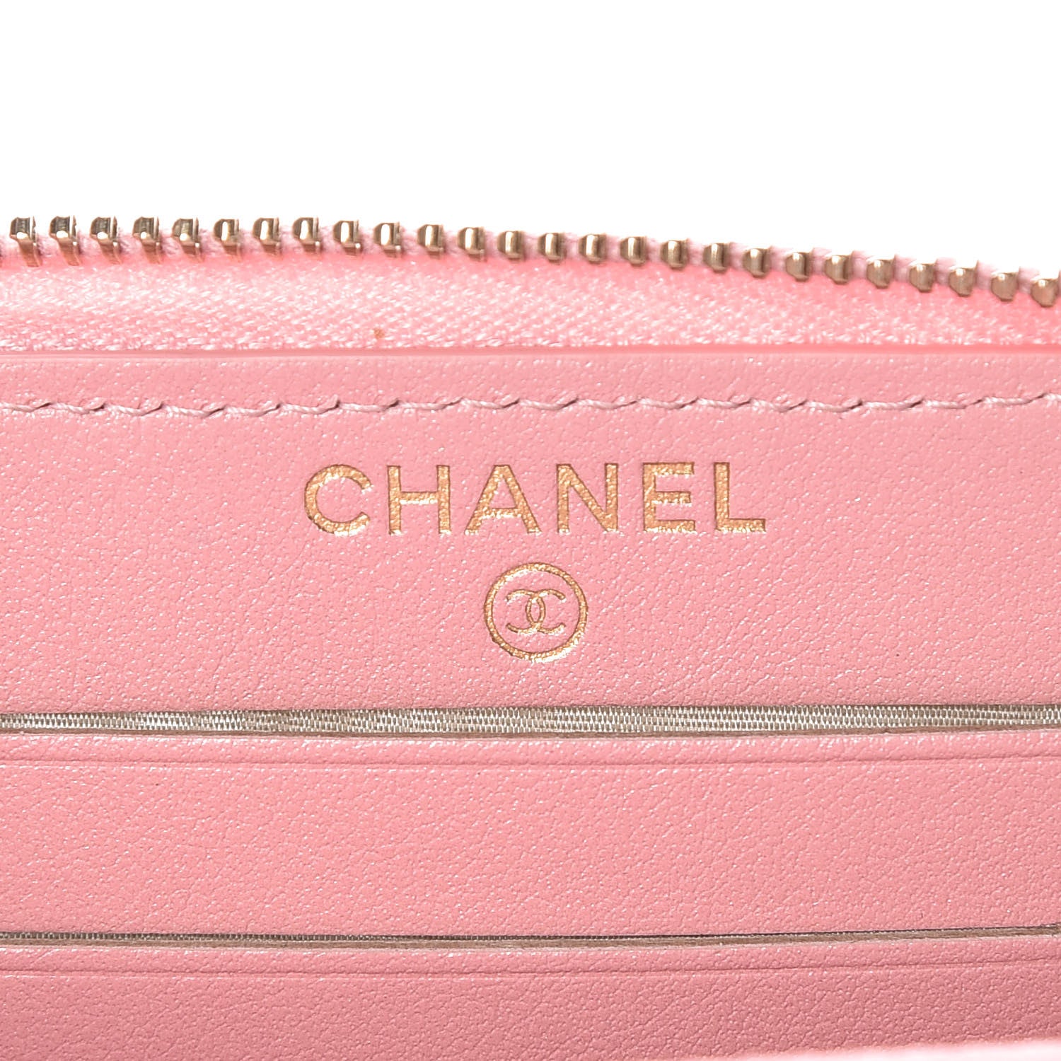 Chanel Iridescent Caviar Quilted Medium Zip Around Wallet Pink 5 of 14