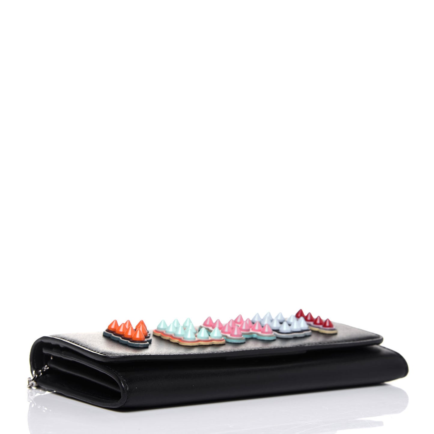 Vitello Liberty Fun Fair Studded Continental Wallet On Chain Black Multicolor