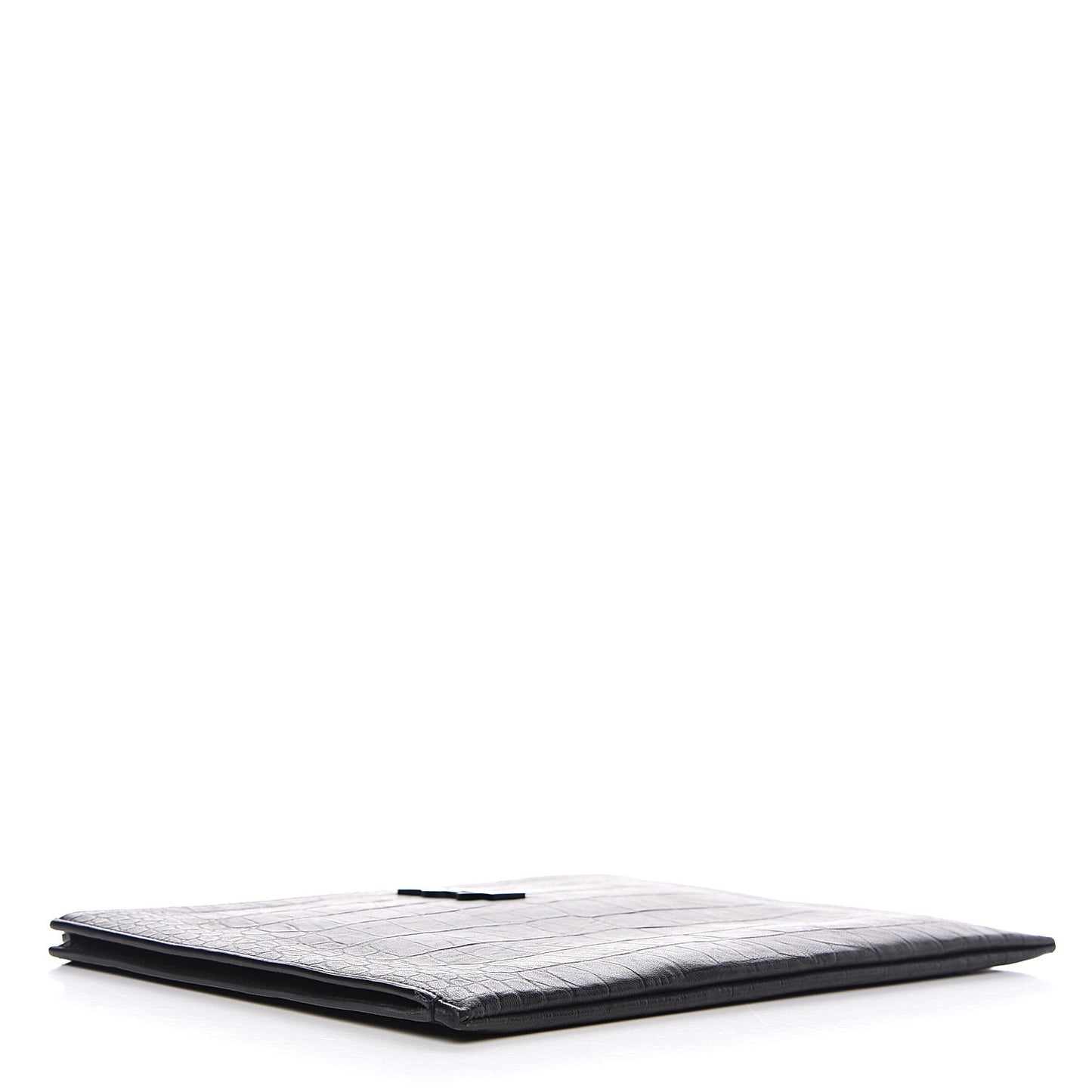 Calfskin Crocodile Embossed Monogram iPad Case Black