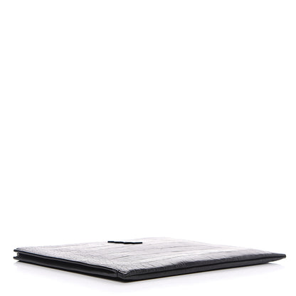 Saint Laurent Calfskin Crocodile Embossed Monogram iPad Case Black 3 of 8