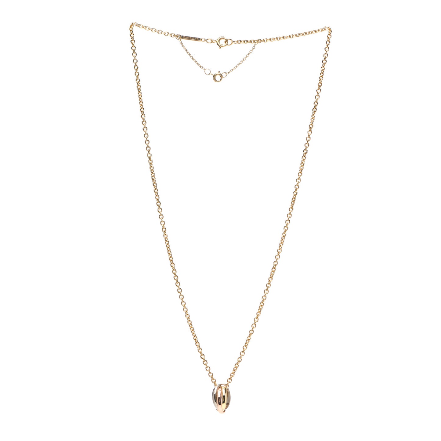 18K Pink Yellow White Gold Baby Trinity Pendant Necklace