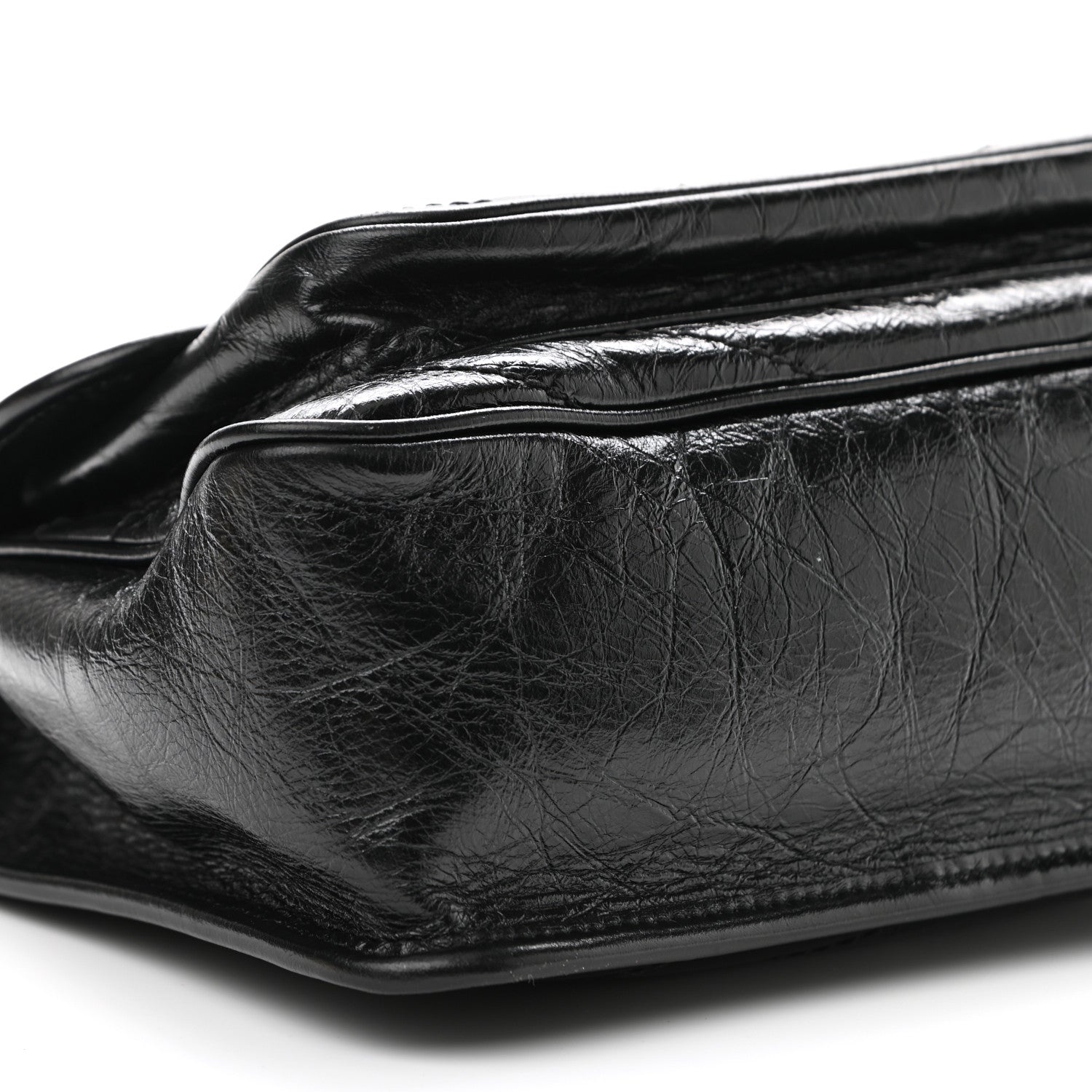 Saint Laurent Crinkled Calfskin Matelasse Monogram Medium Niki Chain Satchel Black 9 of 10