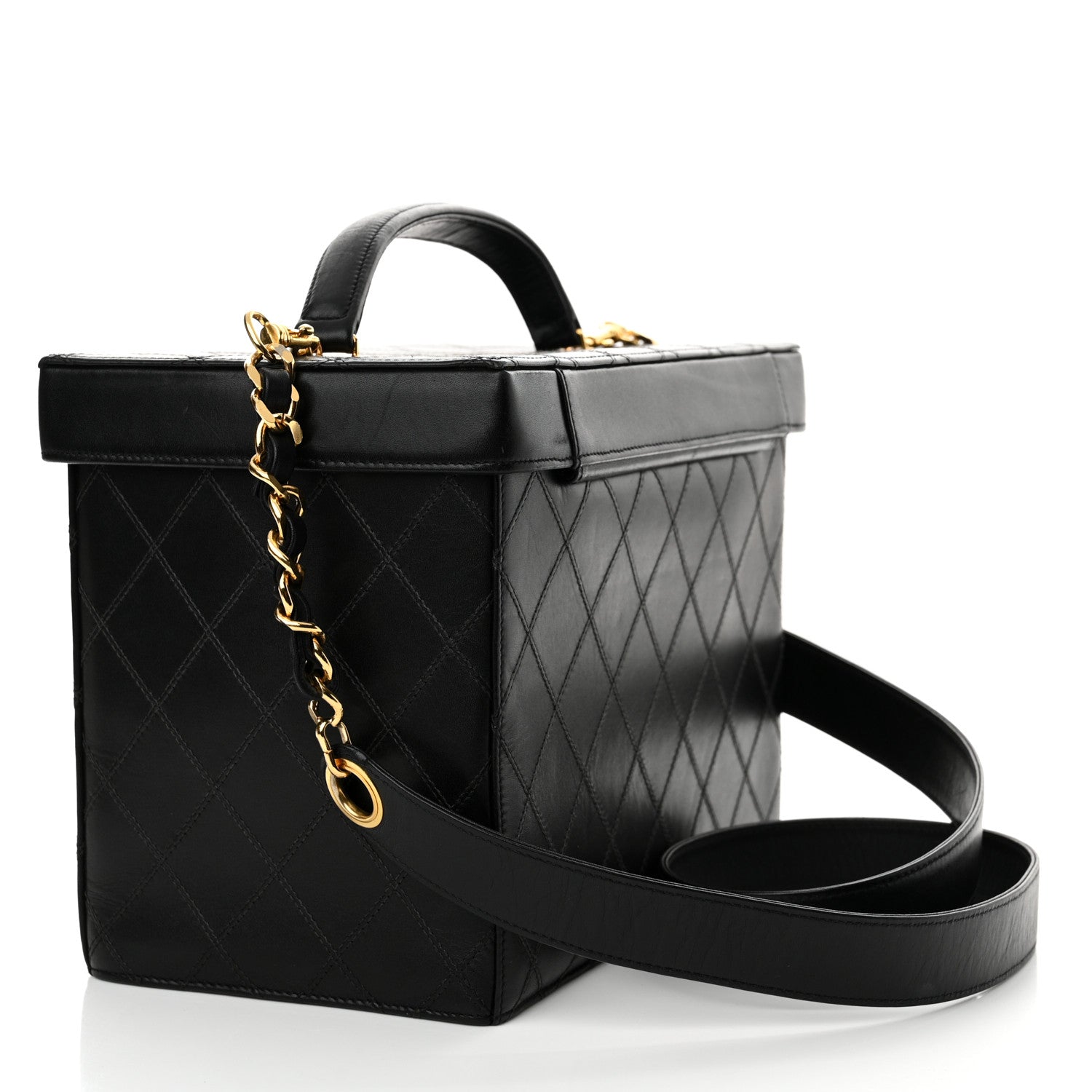 Chanel Calfskin Stitch Vanity Case Black 3 of 15
