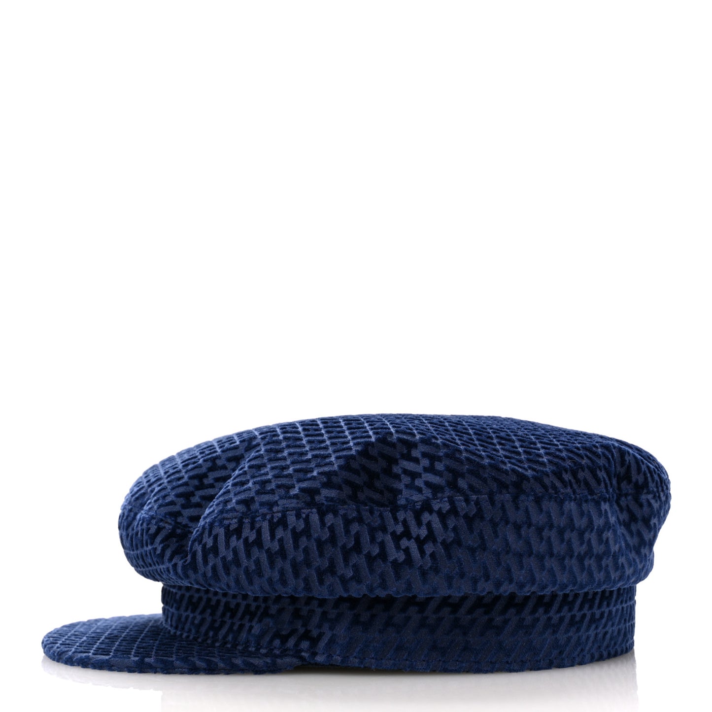 Velvet H en Biais Logo Embossed Vauban Cap 57 Bleu Fonce
