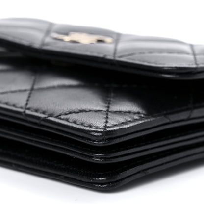 Chanel Lambskin Quilted My Chanel Lady Card Holder On Chain Black 9 of 9