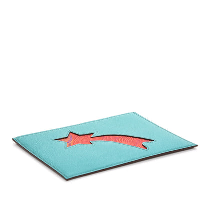 Hermes Epsom Petit H Shooting Star Passport Holder Bleu Paon Etoupe 4 of 7
