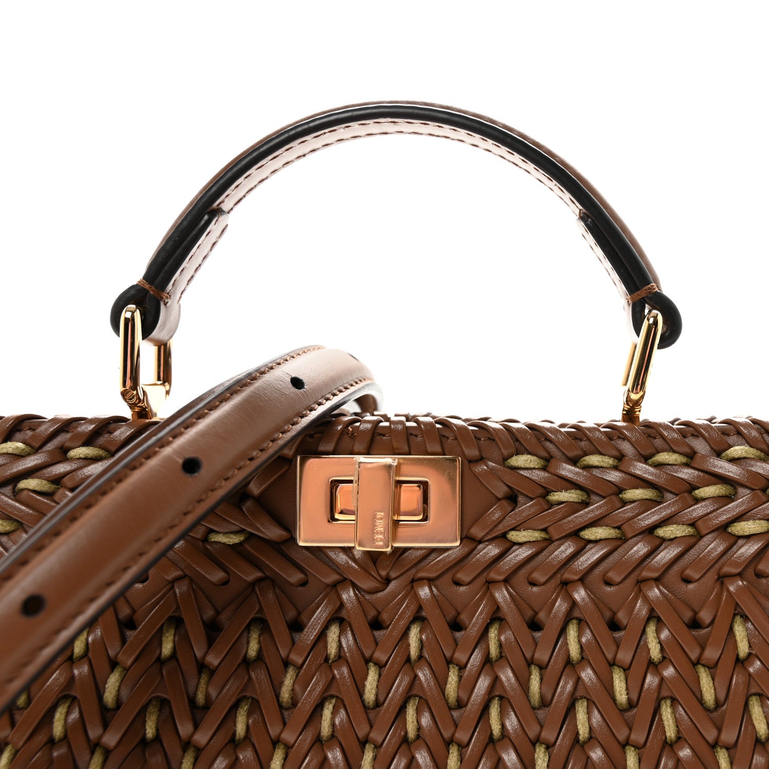Fendi Vitello King Shiny Nappa Intreccio Petite Peekaboo I SEE U