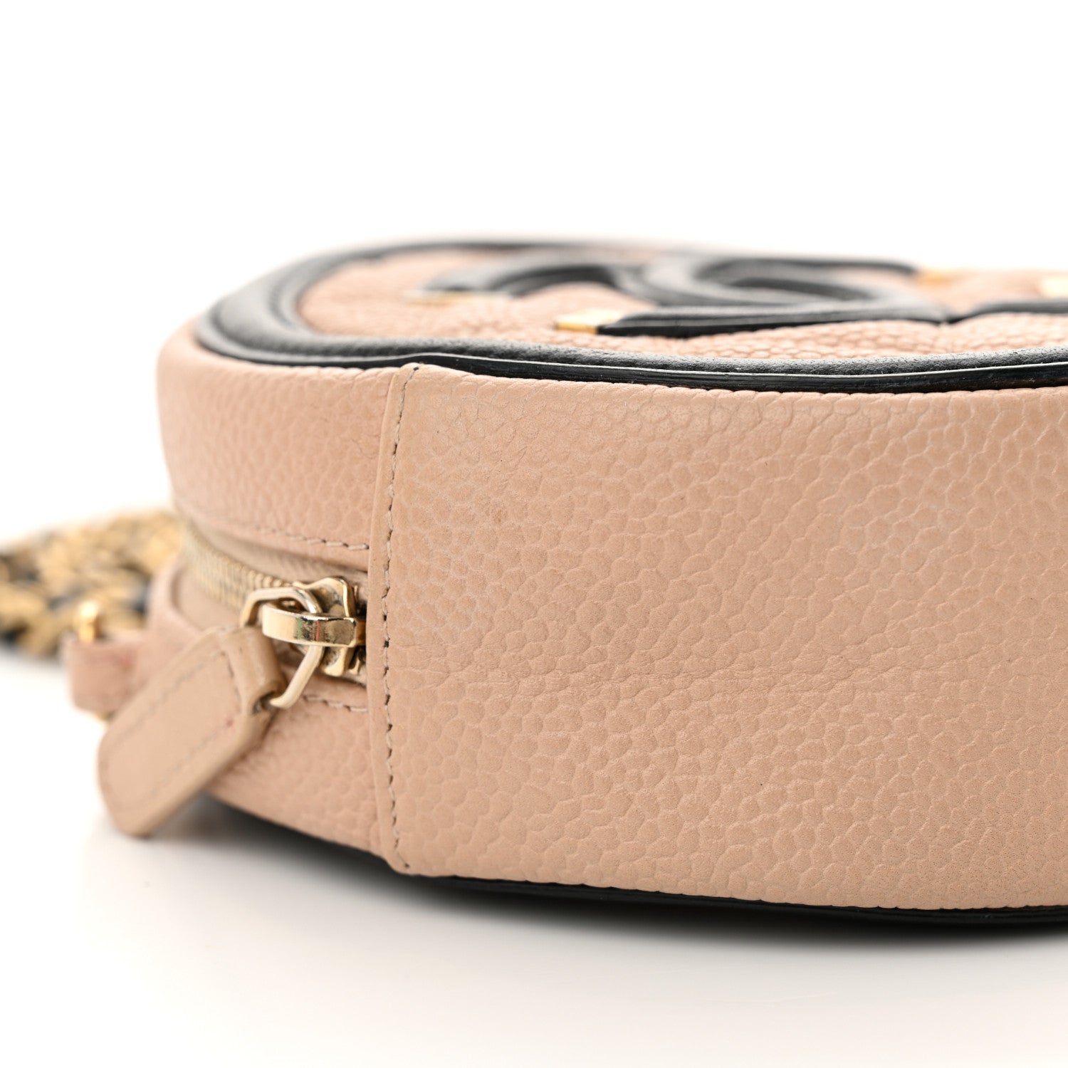 Chanel Caviar Quilted Round Filigree Crossbody Beige Black 9 of 10