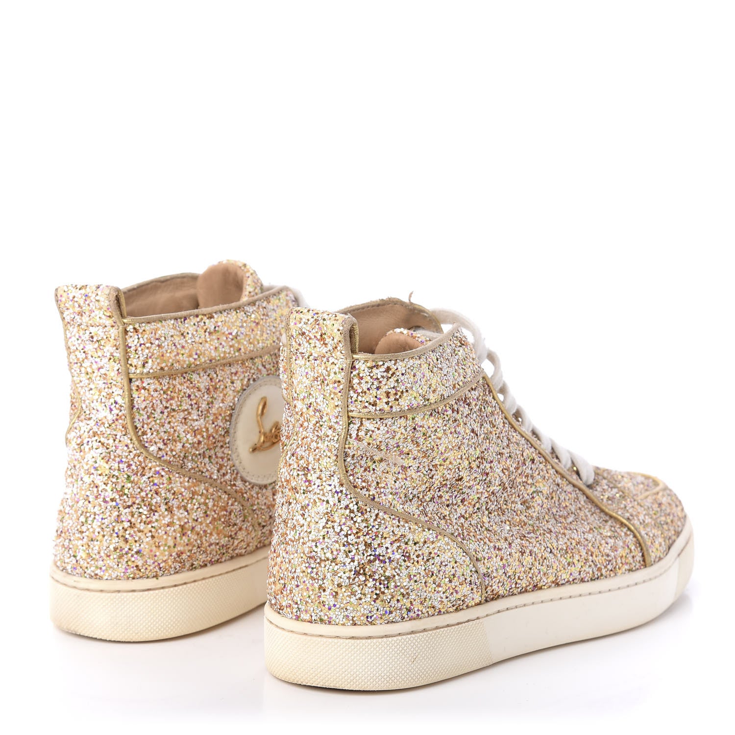 Christian Louboutin Glitter Nappa Rantus Orlato Sneakers 37.5 Multi Gold 4 of 9