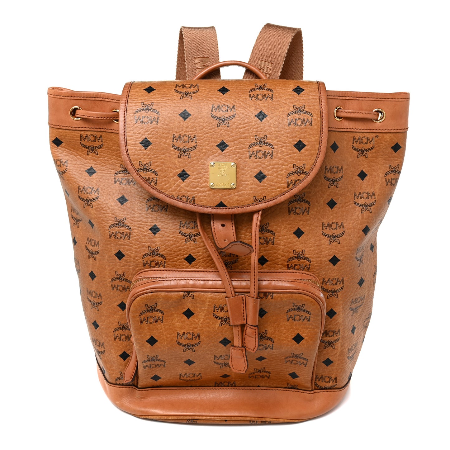 Visetos Medium Vintage Pocket Backpack Cognac