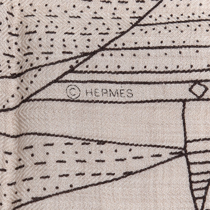 Hermes Cashmere Silk Patchwork Horse Shawl 140 Naturel Ebene 5 of 6