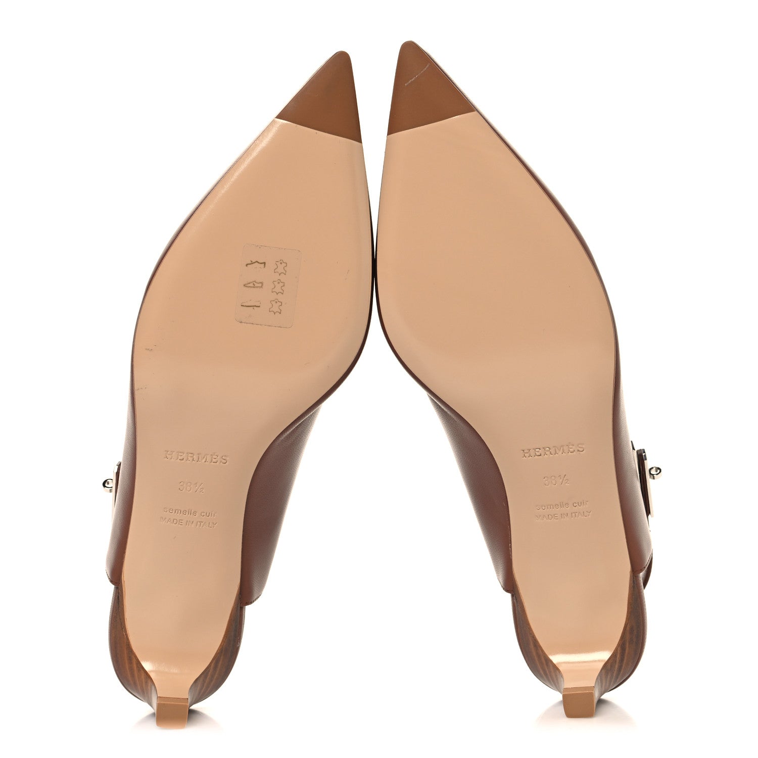 Hermes Nappa Lover 40 Slingback Pumps 38.5 Gold 6 of 10