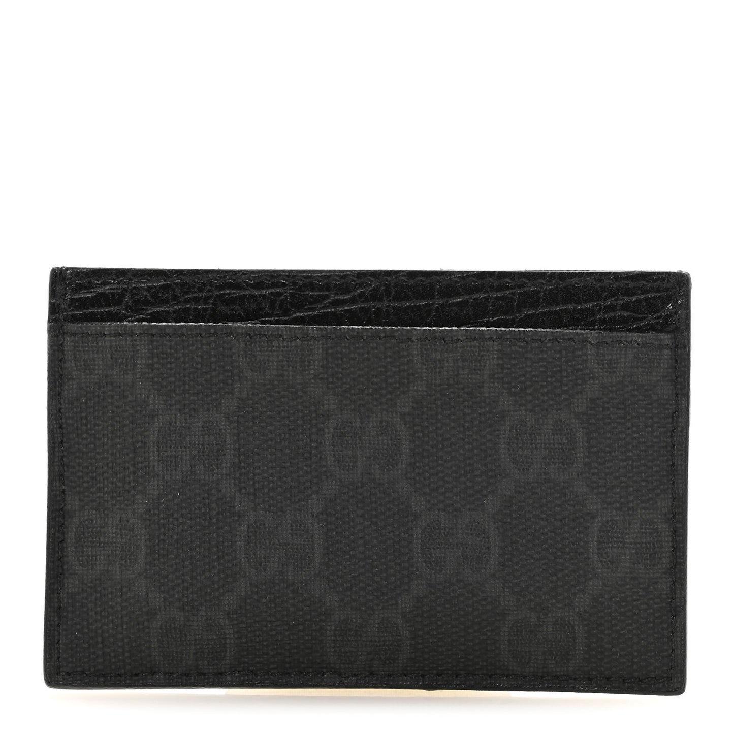 GG Plus Monogram Card Holder Black