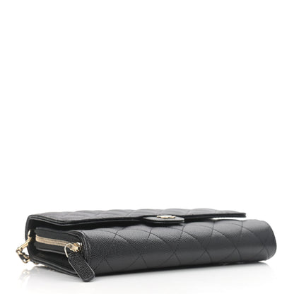Chanel Caviar Quilted Phone Holder Wallet With Removable Chain Black 5 of 12