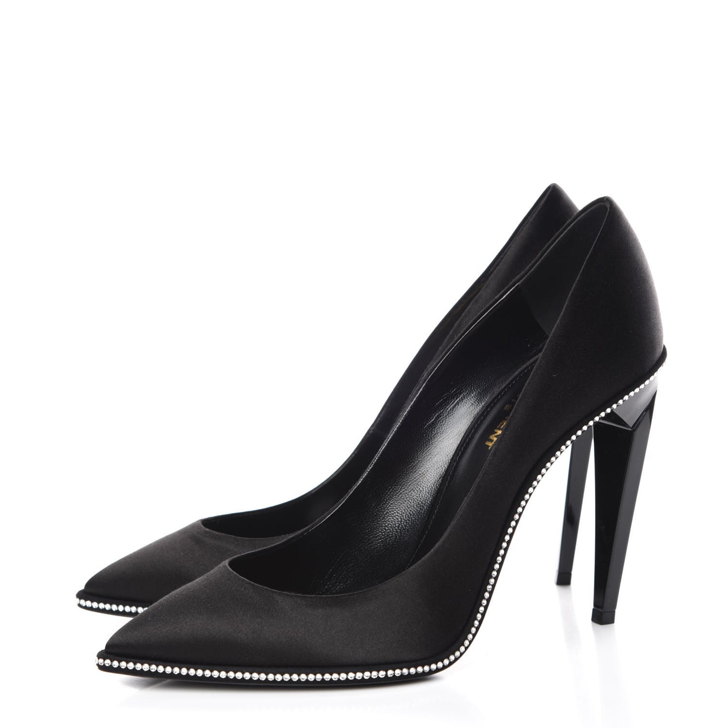 Satin Crystal Embellished Freja 105 Pumps 38.5 Black