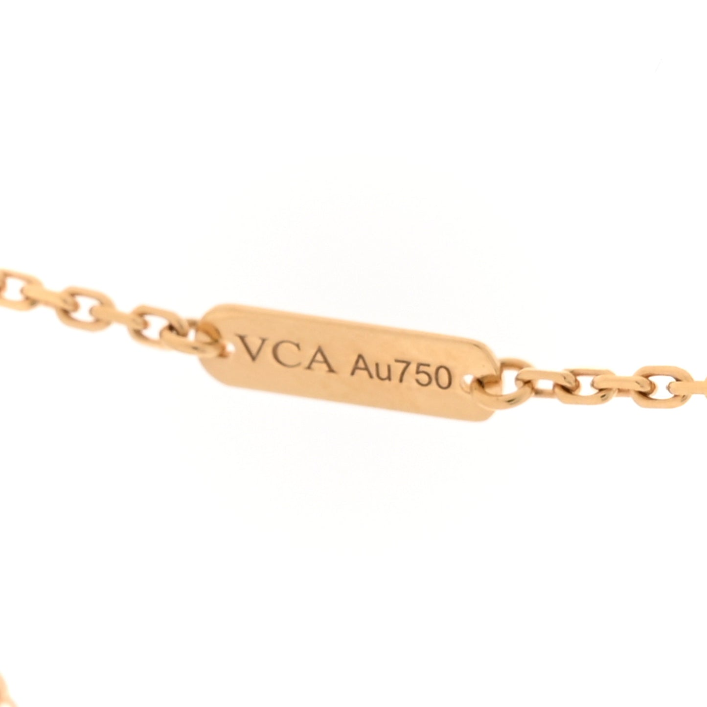 18K Yellow Gold Mother of Pearl Vintage Alhambra Pendant Necklace
