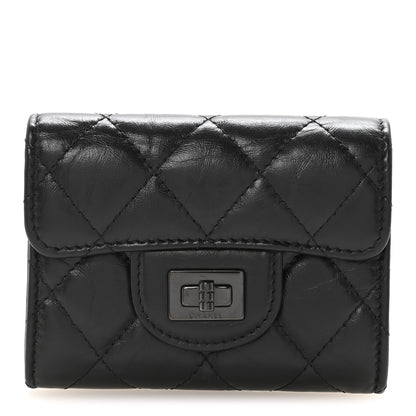 Chanel Aged Calfskin Quilted Reissue Flap Card Holder Wallet So Black 1 of 9