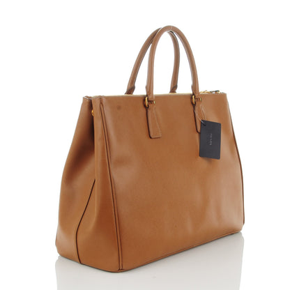 Prada Saffiano Lux Extra Large Galleria Double Zip Tote Caramel 3 of 8