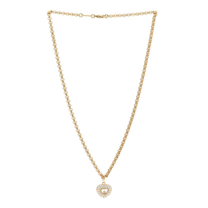 Chopard 18K Yellow Gold Diamond Happy Hearts Pave Necklace 3 of 5