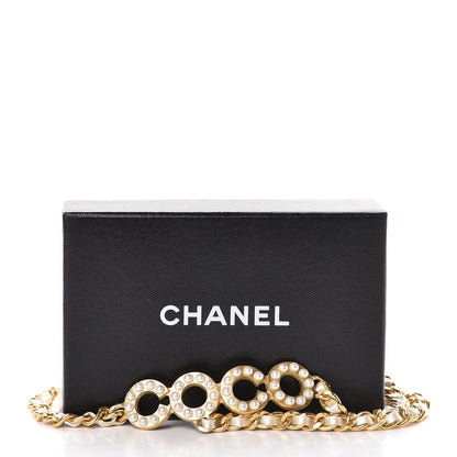 Chanel Pearl Chain Satin Coco Belt Gold 5 of 5