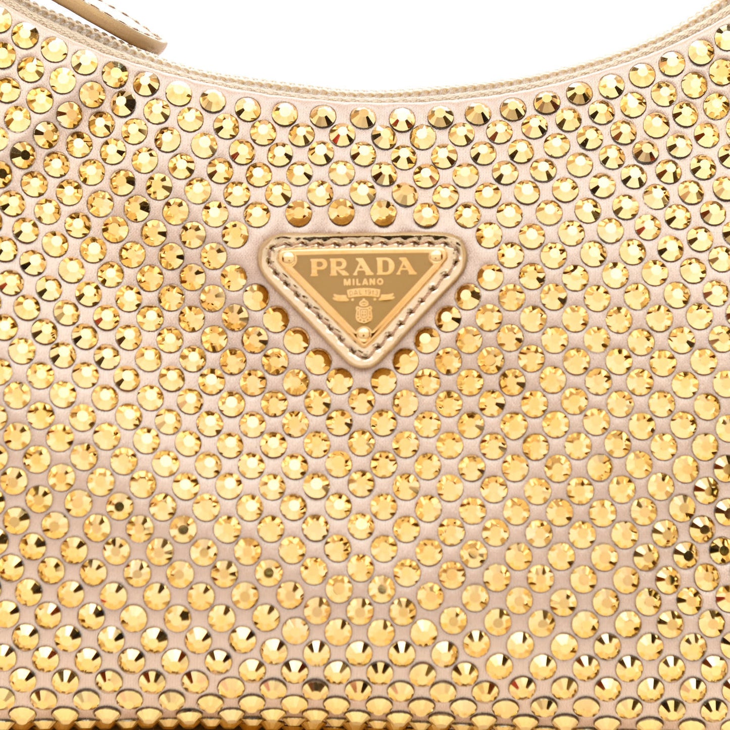 Satin Crystal Mini Re-Edition 2000 Bag Platino