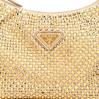 Prada Satin Crystal Mini Re-Edition 2000 Bag Platino 8 of 11