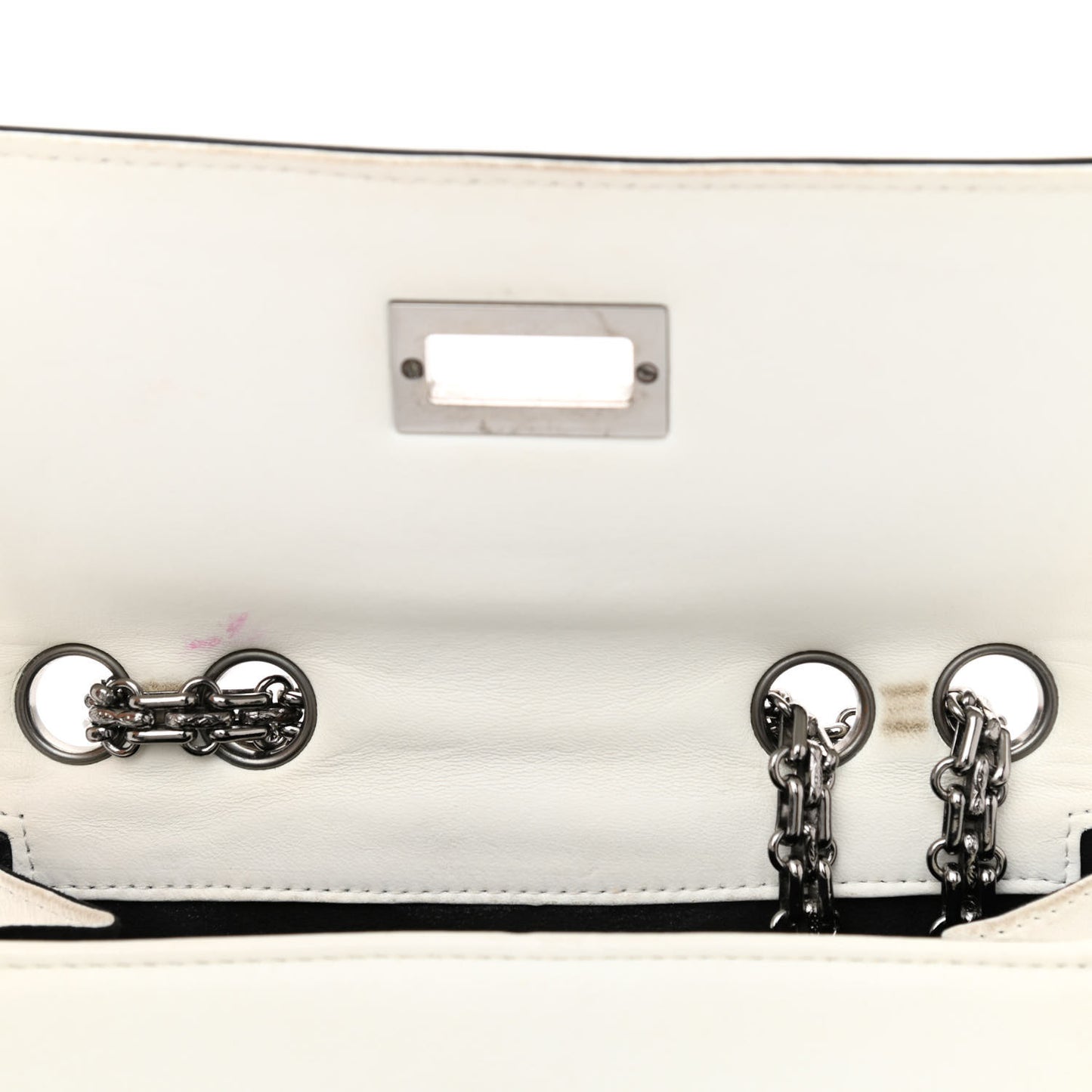Lambskin Mademoiselle Flap White