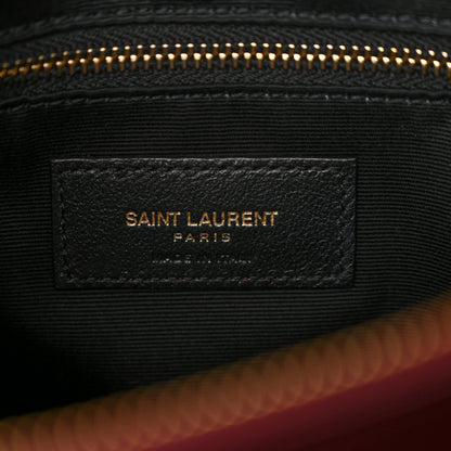 Saint Laurent Calfskin Y Quilted Monogram Medium Loulou Chain Satchel Rouge Legion 6 of 10