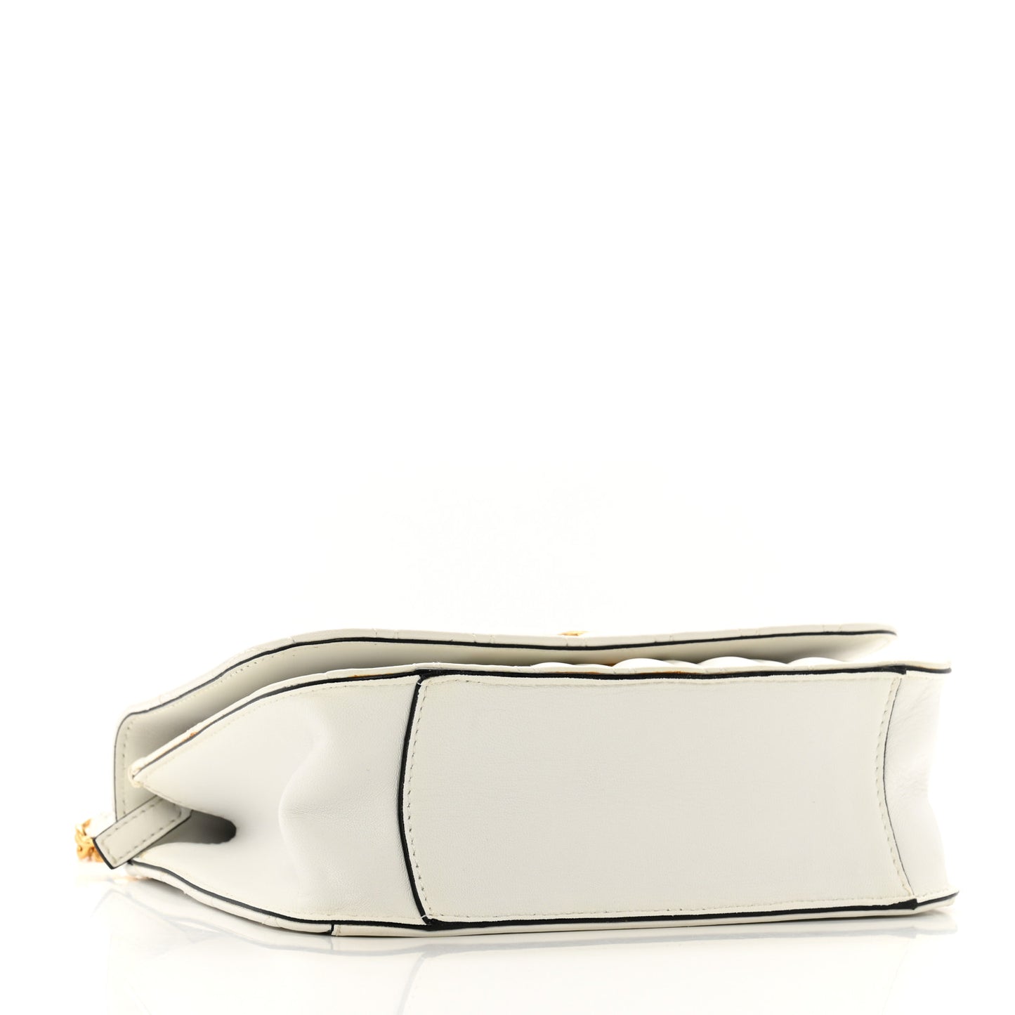 Nappa Quilted Virtus Top Handle Shoulder Bag White