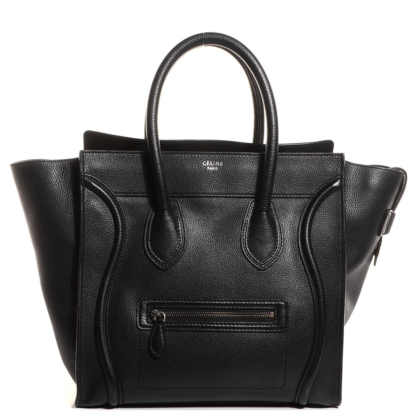 Drummed Calfskin Mini Luggage Black