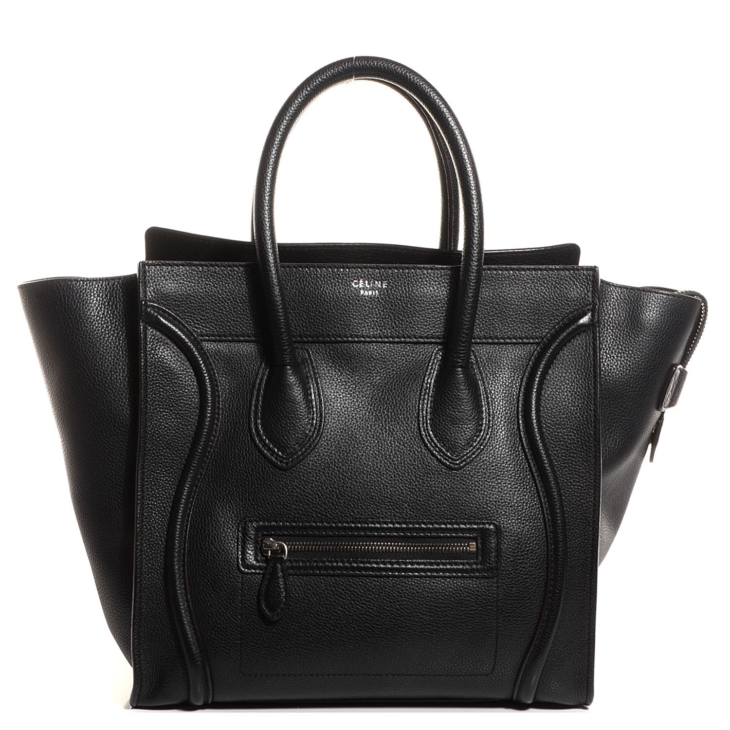 Celine Drummed Calfskin Mini Luggage Black 1 of 9