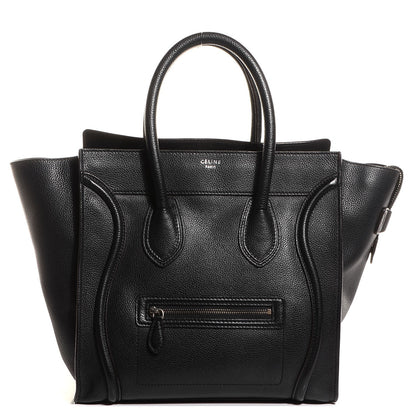 Celine Drummed Calfskin Mini Luggage Black 1 of 9