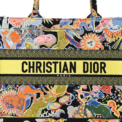 Christian Dior Canvas Embroidered Medium Book Tote Black Multicolor 8 of 11