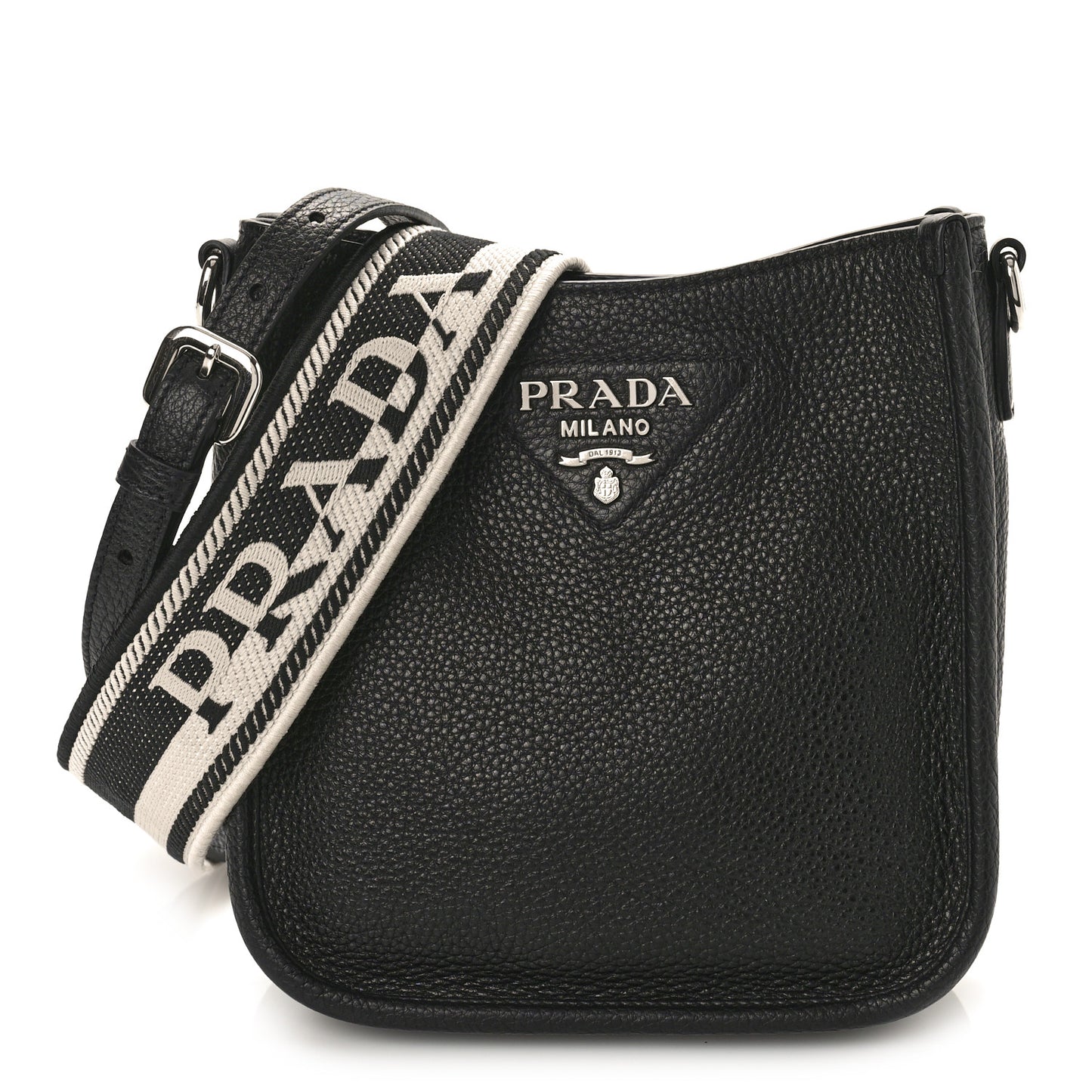Vitello Daino Soft Mini Hobo Messenger Bag Black