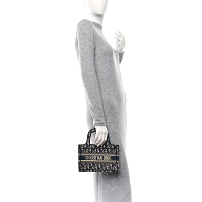 Christian Dior Oblique Mini Book Tote Blue Multicolor 2 of 10