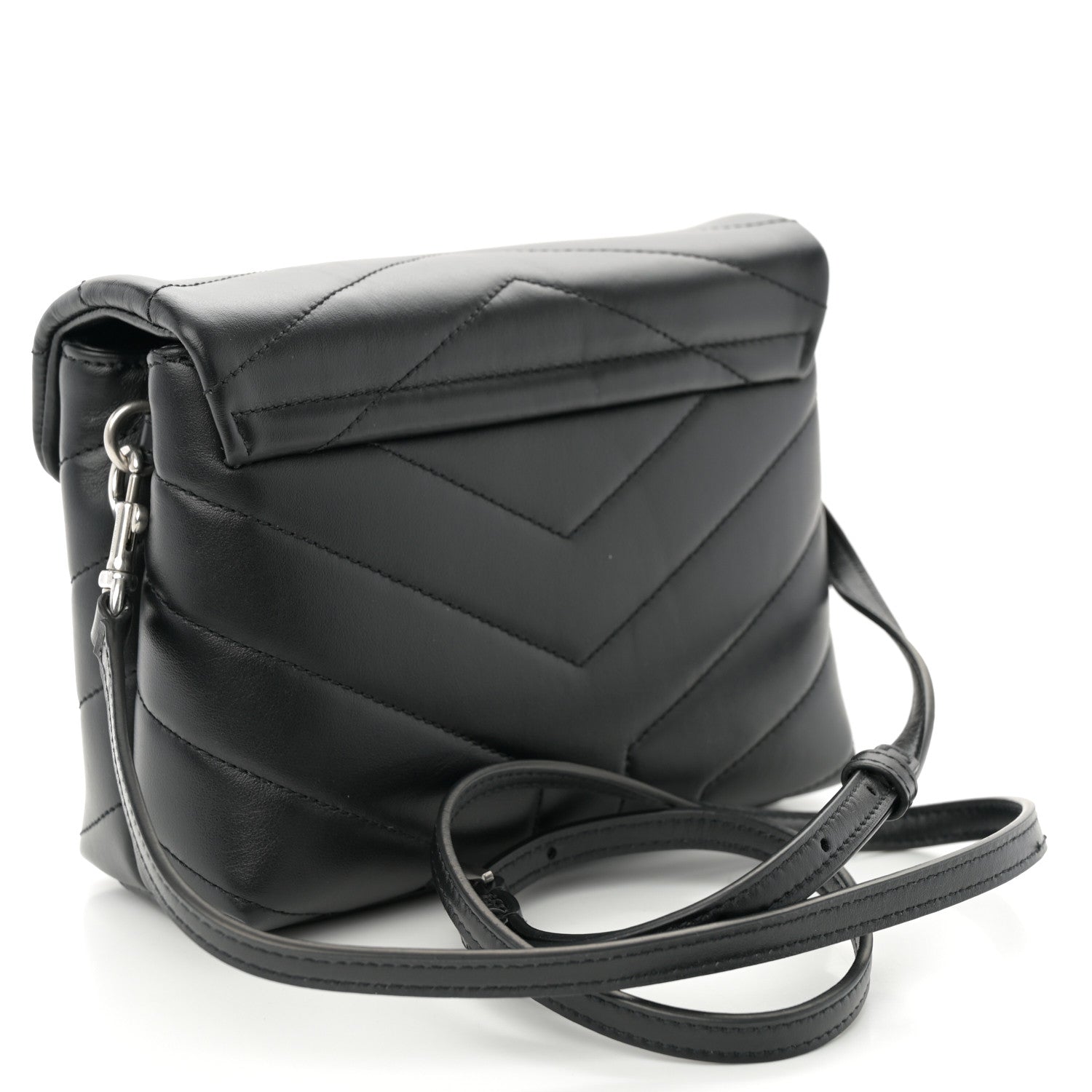 Saint Laurent Calfskin Y Quilted Monogram Toy Loulou Crossbody Bag Black 3 of 10