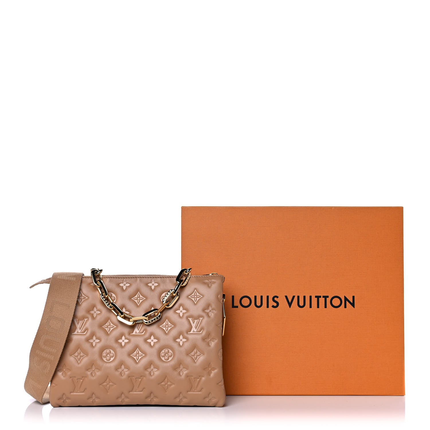Louis Vuitton Lambskin Embossed Monogram Coussin PM Camel 12 of 12