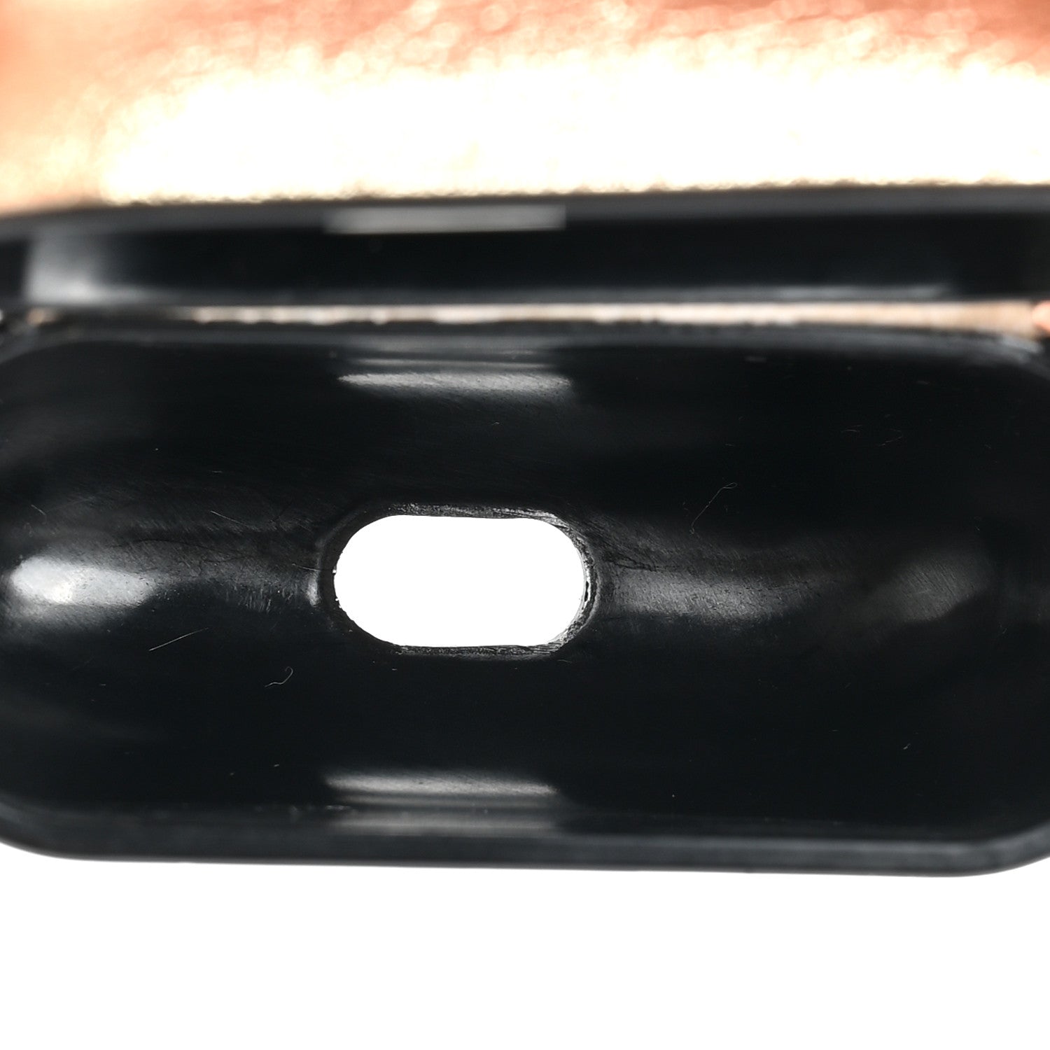 Saint Laurent Metallic Calfskin Paris Airpods Pro Holder Platino Black 3 of 5