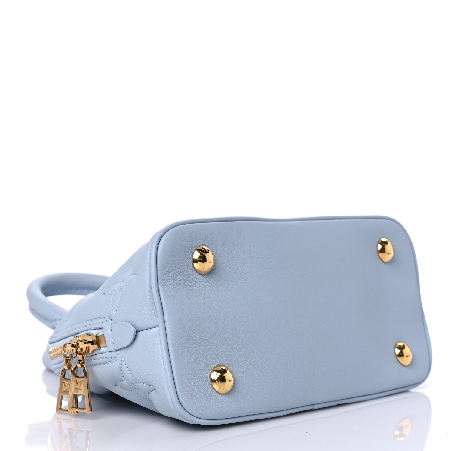 Louis Vuitton Calfskin Bubblegram Alma BB Ice Blue 4 of 8