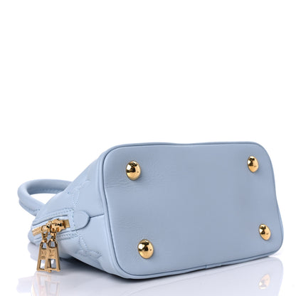 Louis Vuitton Calfskin Bubblegram Alma BB Ice Blue 4 of 8