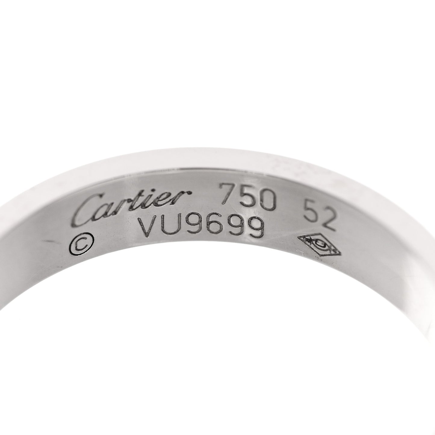 18K White Gold 3.5mm LOVE Wedding Band Ring 52 6