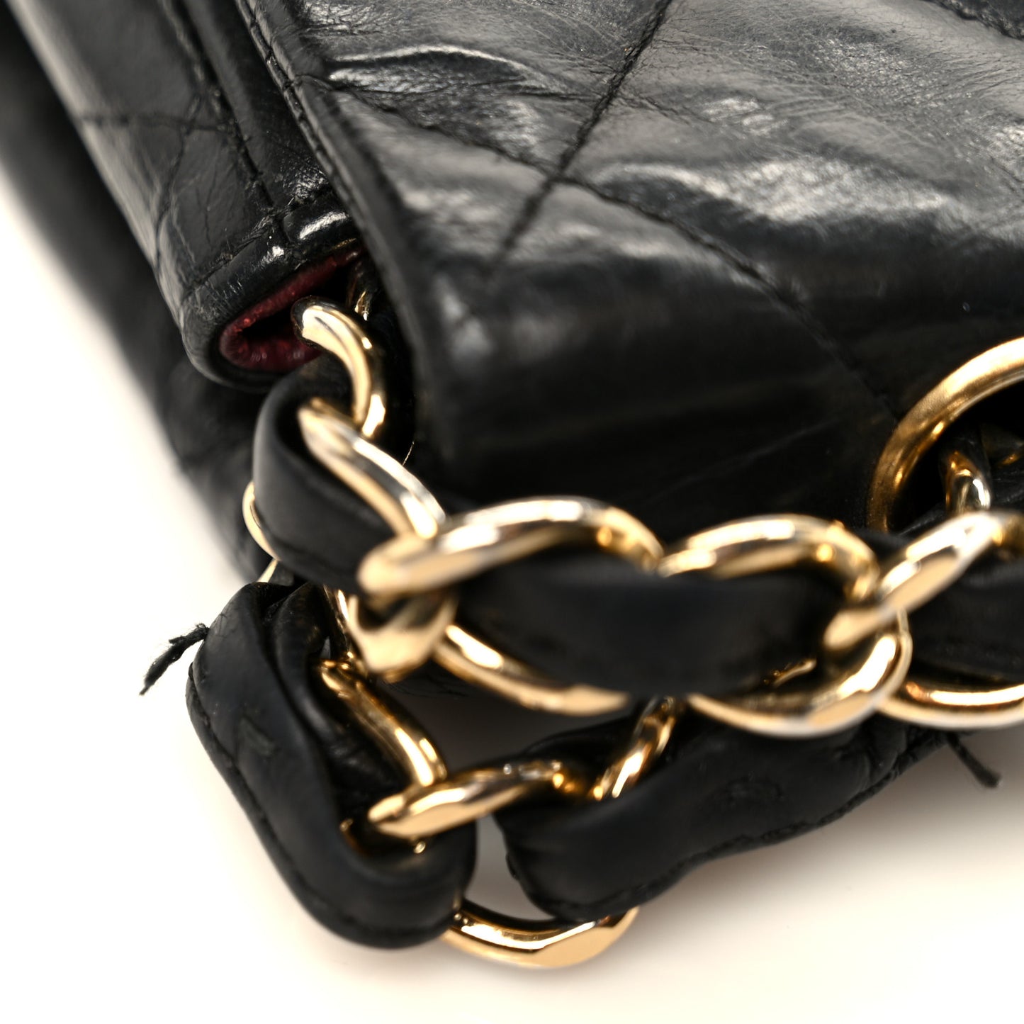 Lambskin Quilted Jumbo Single Flap Black