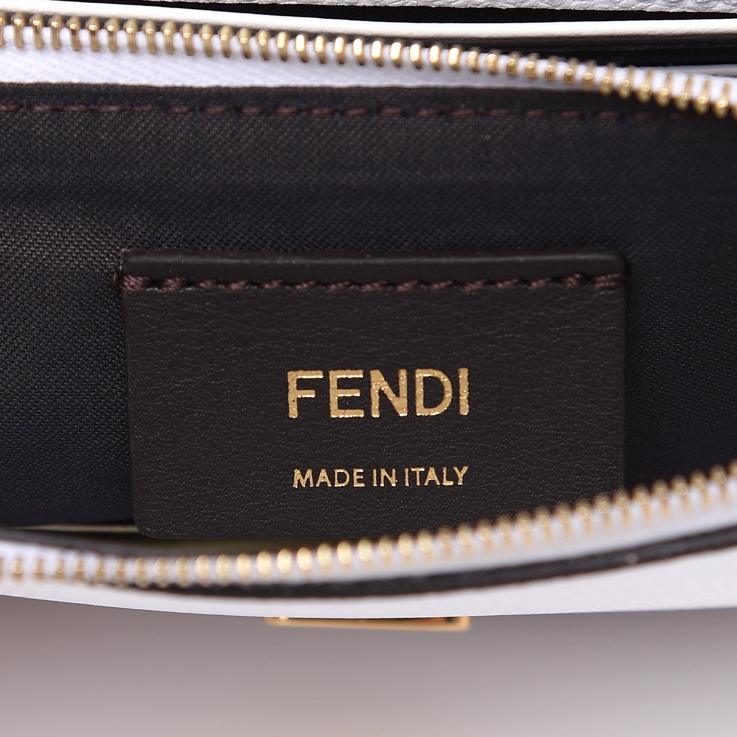 Fendi Vitello Cruise F is Fendi FF 1974 Embossed Medium Envelope Wallet On Chain Optical White Maya Black 6 of 9