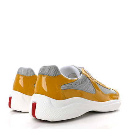 Prada Patent America's Cup Patchwork Sneakers 9 Gold Silver 4 of 10